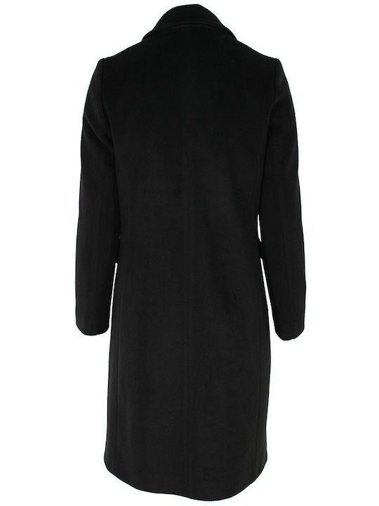 Forel Women's Midi Coat with Buttons black