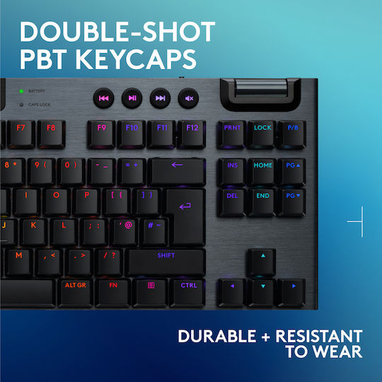 Logitech G915 X Lightspeed Wireless Gaming Mechanical Keyboard Tenkeyless with GL Linear switches and RGB lighting (English US)