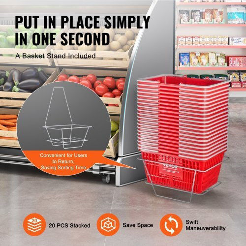 Vevor Shopping Basket Red