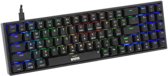 Marvo Shogo 78 Гейминг Механична Клавиатура 75% с Custom суичове и RGB подсветка (Английски US) Черен