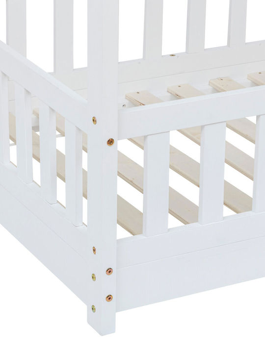 Kids Bed Montessori Single White for Mattress 90x190cm