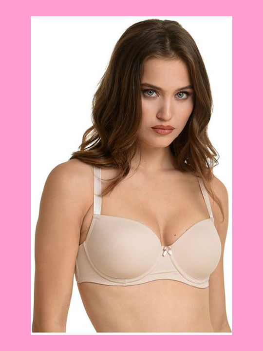 Miss Rosy Minimizer Minimizer Bra without Padding Underwire Beige