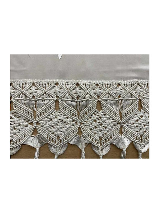 Linea Home Runner Din Mătase cu Broderie Jasmine Ecru 50x150cm