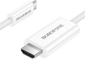 Borofone Cable HDMI male - USB-C male 1m White