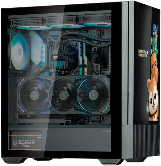 Zalman Z10 DS Gaming Midi-Turm Computergehäuse mit Seitenfenster Schwarz