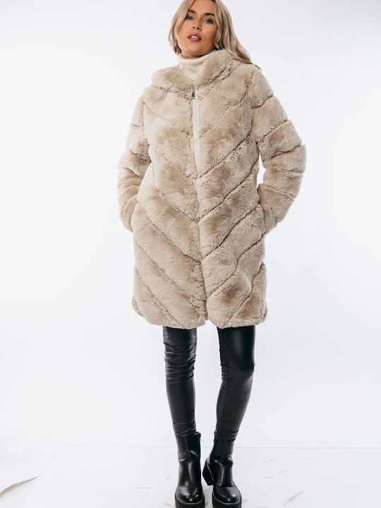 Women's Short Fur Beige