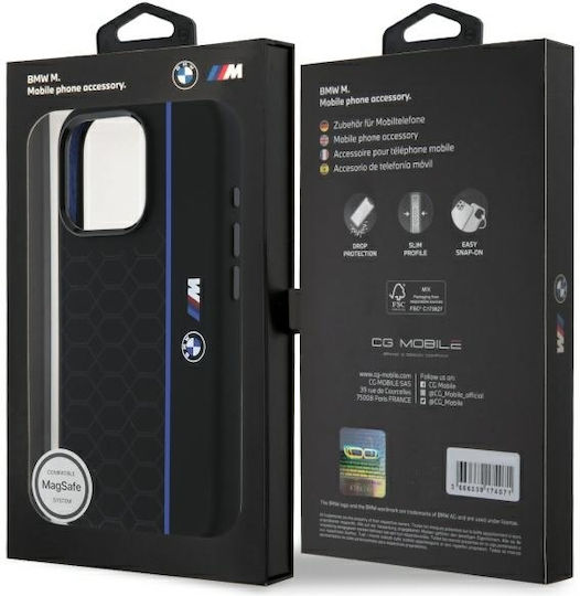 BMW Silicone Hexagon Blue Line Magsafe Umschlag Rückseite Kunststoff / Silikon Schwarz (iPhone 17 Pro Max / iPhone 17 Pro / iPhone 16 Pro Max)