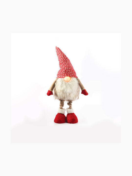 Aca Illuminated Christmas Fabric Figure Dwarf Red Height 33cm