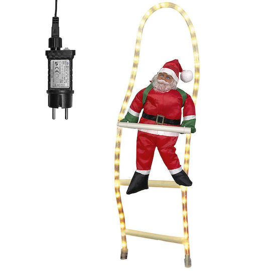 Outdoor Illuminated Santa Claus Electric in Ladder with Light Tube White 38x1.1x1.1cm