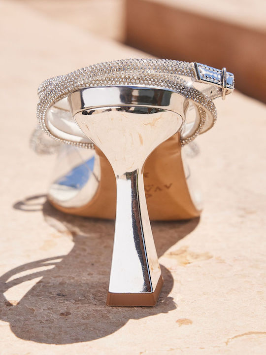 Silver High Heels with Strap Genesis