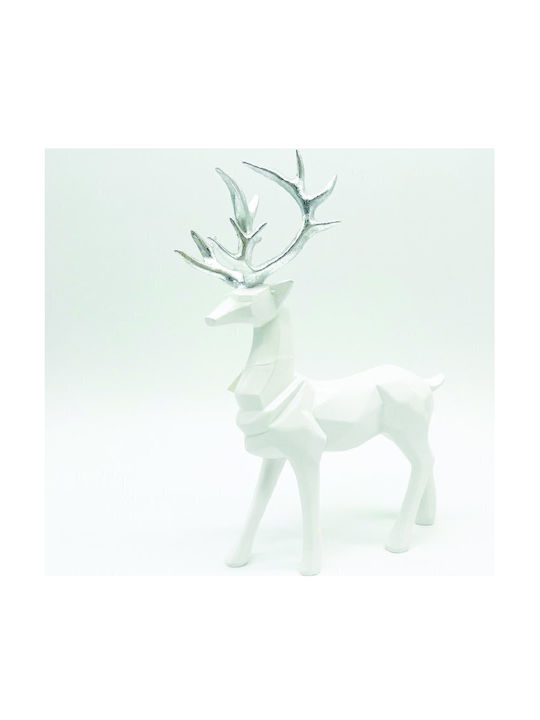 Aca Weihnachtliche Kunststoff Figur Hirsche Weiß Höhe 30cm