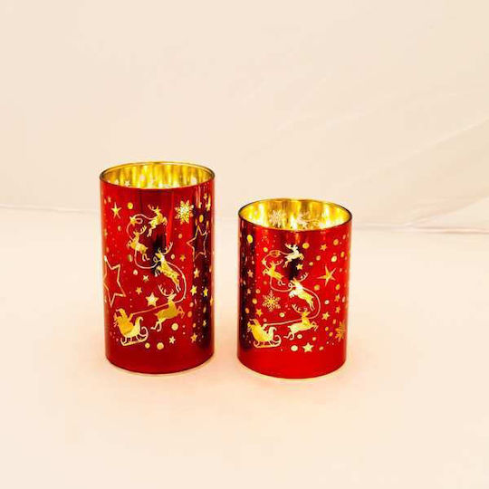 Eurolamp Glass Decorative Red Lighted Stars 9x12cm