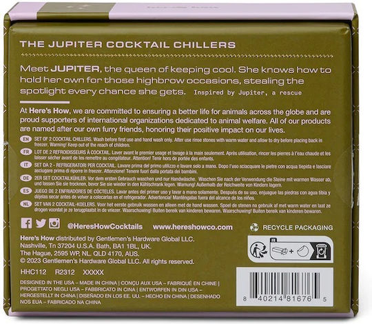 Σετ Παγάκια Ανοξείδωτο Ατσάλι Χρυσό Jupiter Coctail Chillers Gold Hhc113