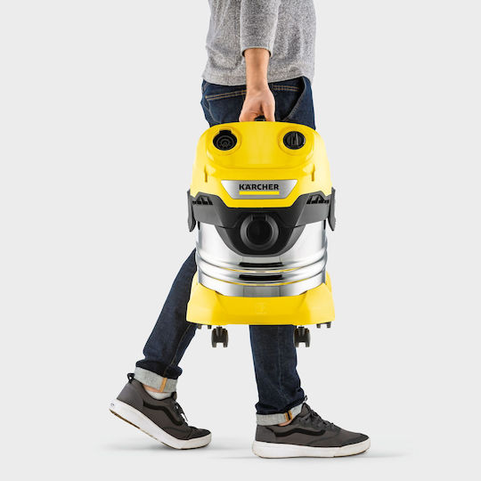 Karcher WD 4-18 S Dual V-20/22 Rechargeable Vacuum Wet / Dry Without Charger and Battery with Stainless Bin 20lt
