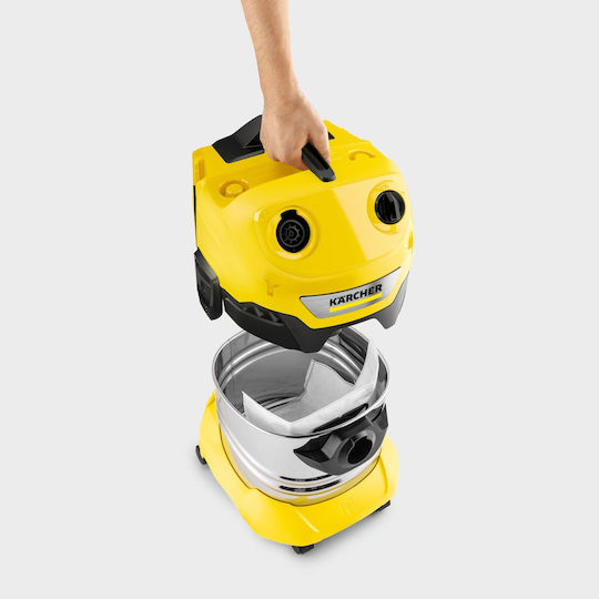 Karcher WD 4-18 S Dual V-20/22 Rechargeable Vacuum Wet / Dry Without Charger and Battery with Stainless Bin 20lt