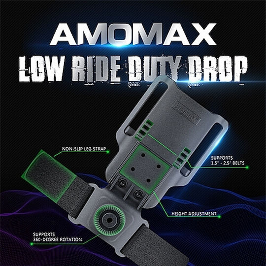 Amomax Low Ride Duty Drop Θήκη Ζώνης για Πιστόλι Μαύρη
