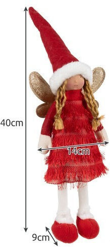 Ruhhy Christmas Plastic Figure Fairy Red Height 40cm