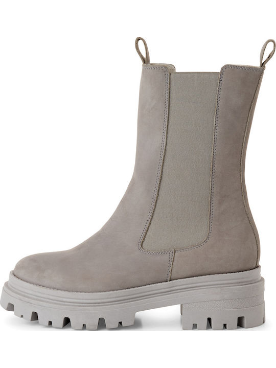 Leder Stiefeletten Damen Gray