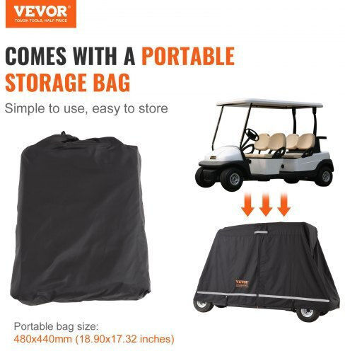 Husă pentru cărucior de golf pentru 4 pasageri Vevor impermeabilă și durabilă neagră Qfbsgefczgmd7y5a6v0
