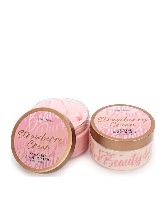 Tri-Coastal Design Strawberry Cream Hautpflegeset für Feuchtigkeitsspendend & Reinigung Körperreinigung