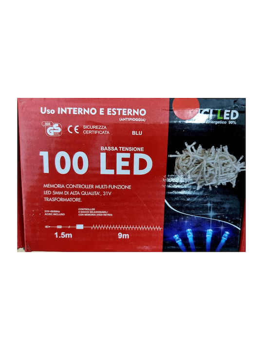 100 Lights LED Red in String