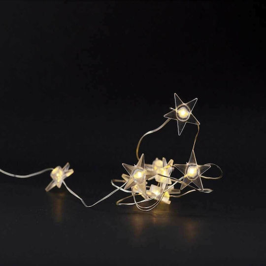 10 Lights LED 1m. Warm White Battery in String 1pcs