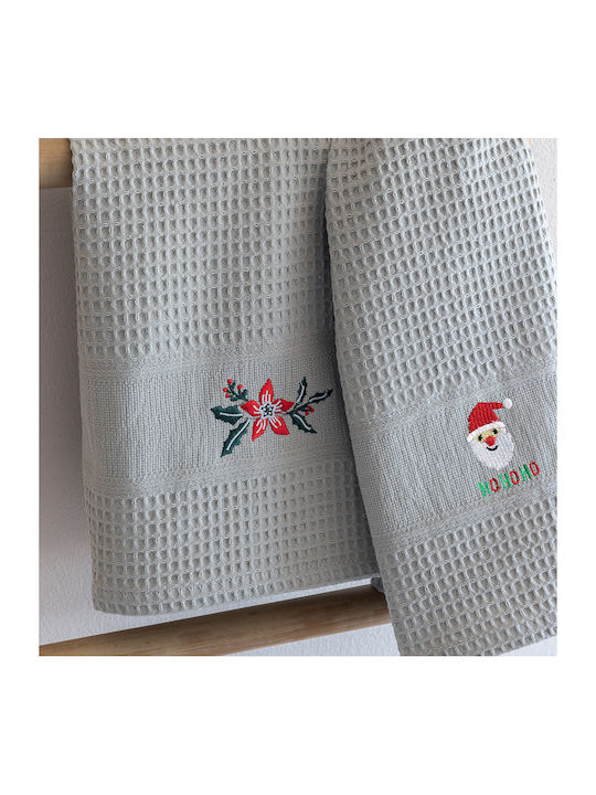 Palamaiki Set Christmas Towels Fabric White L70xW50cm. 2pcs