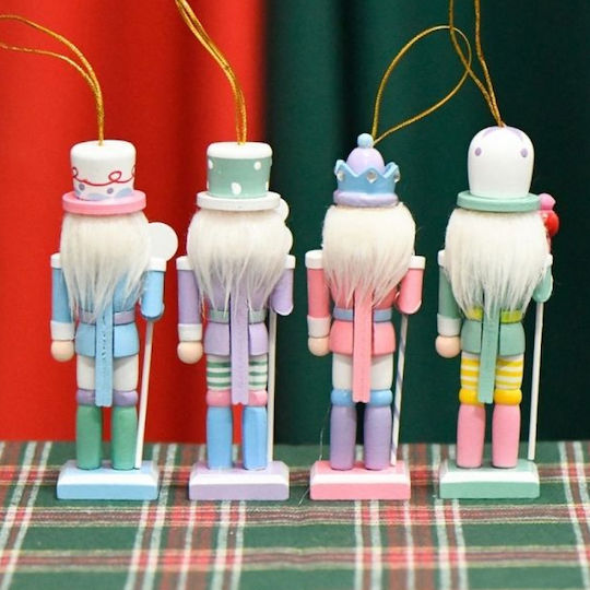 Hängender Nussknacker Ornament Hölzern Set 4Stück