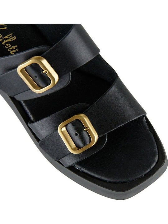 Women's Leather Platform Shoes Black