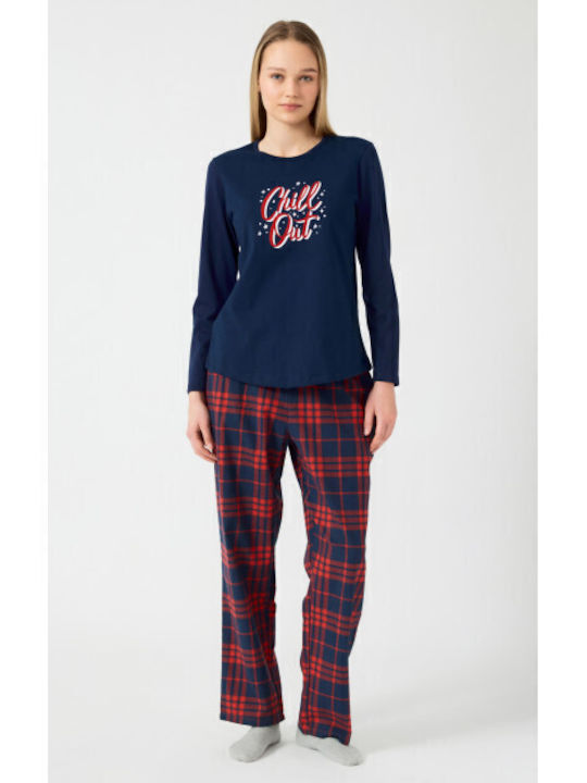 Minerva Winter Women's Pyjama Set Navy Blue