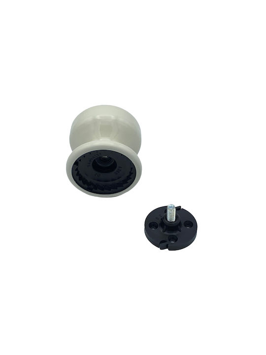 Saguatti Italy Fixed Centre Front Door Knob Ivory White Ø70