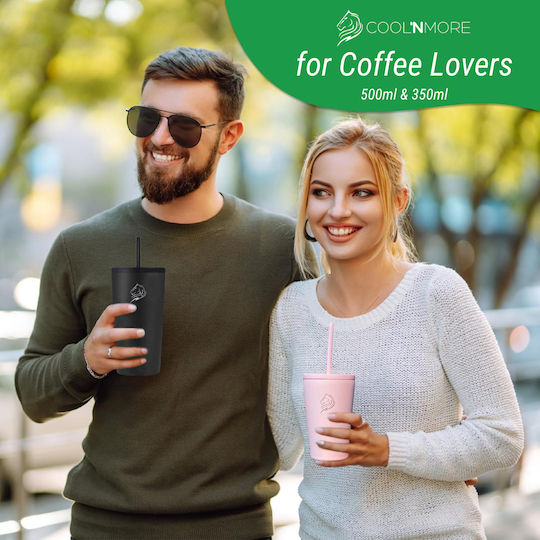 Cool'NMore Ποτήρι Θερμός Ανοξείδωτο BPA Free 500ml Ανοξείδωτο με Καλαμάκι και Επιστόμιο