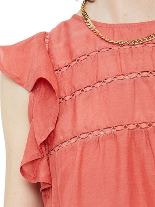 Women's Summer Blouse Sleeveless Red