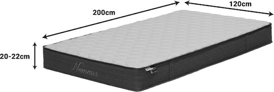 Pakketo Nemesis Semi-double Ergonomic Mattress Double-Sided Roll Pack 120x200x34cm with Independent Springs