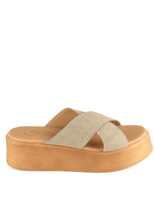 Cigar Leather Handmade Flatform Sandal