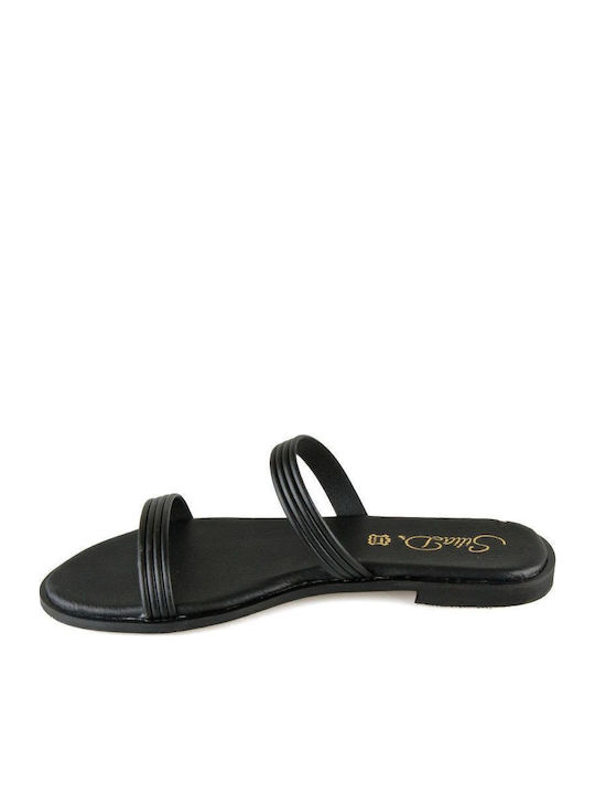 Sandale Casual Damă Negru din Piele Hand Made Flat
