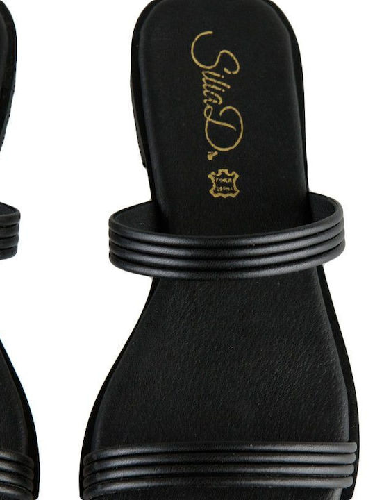 Sandale Casual Damă Negru din Piele Hand Made Flat