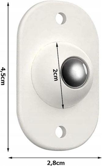 Set 4 Selbstklebende Möbelrollen Zola Universal Weiß 4,5x2,8x2 cm