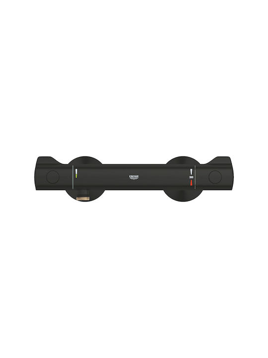 Grohe Αναμεικτική Μπαταρία Ντουζιέρας Θερμοστατική Μαύρο / Μαύρο / Μαύρο
