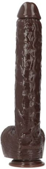Toyz4lovers Dildo Golia Ρεαλιστικό Dildo με Όρχεις και Βεντούζα Καφέ 41cm