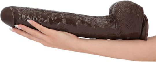 Toyz4lovers Dildo Golia Ρεαλιστικό Dildo με Όρχεις και Βεντούζα Καφέ 41cm