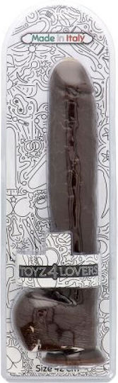 Toyz4lovers Dildo Golia Ρεαλιστικό Dildo με Όρχεις και Βεντούζα Καφέ 41cm