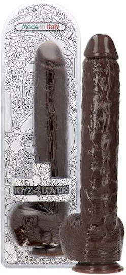 Toyz4lovers Dildo Golia Ρεαλιστικό Dildo με Όρχεις και Βεντούζα Καφέ 41cm