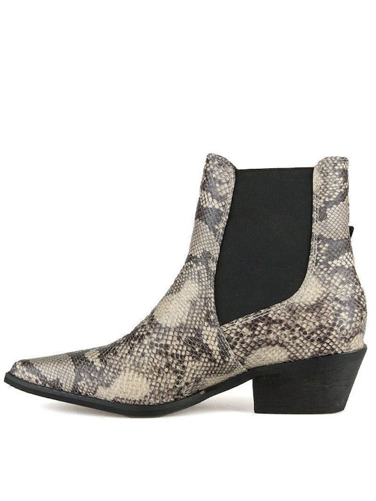 Cowboy Ankle Boot Buckle Animal Print