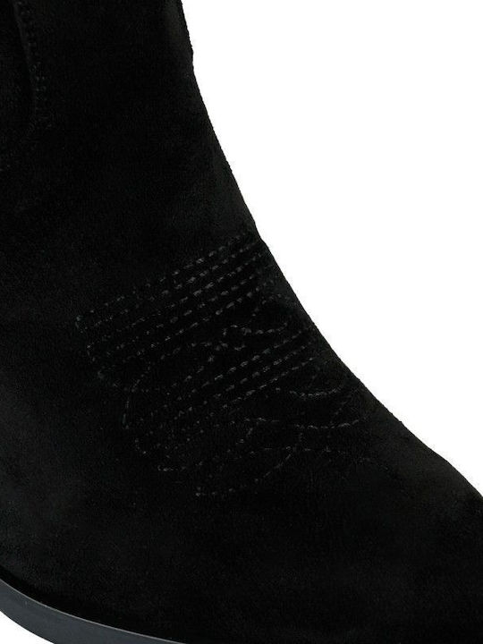 Schwarzes Wildleder-Cowboystiefel-Design