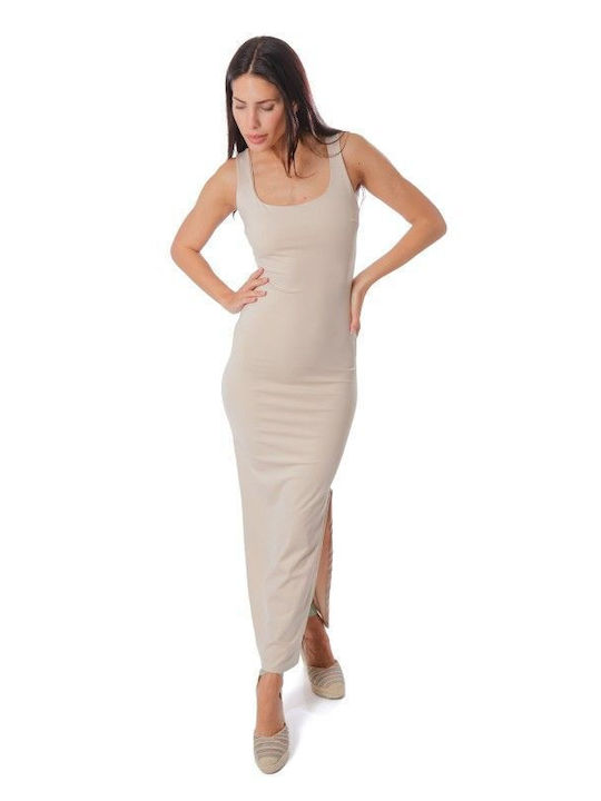 Sommer Maxi Damenkleid mit Tränen Beiges