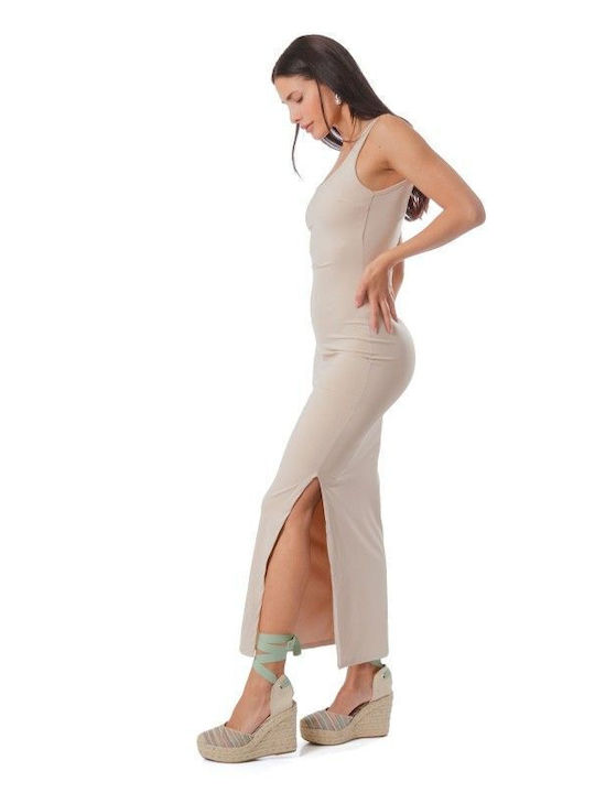 Sommer Maxi Damenkleid mit Tränen Beiges