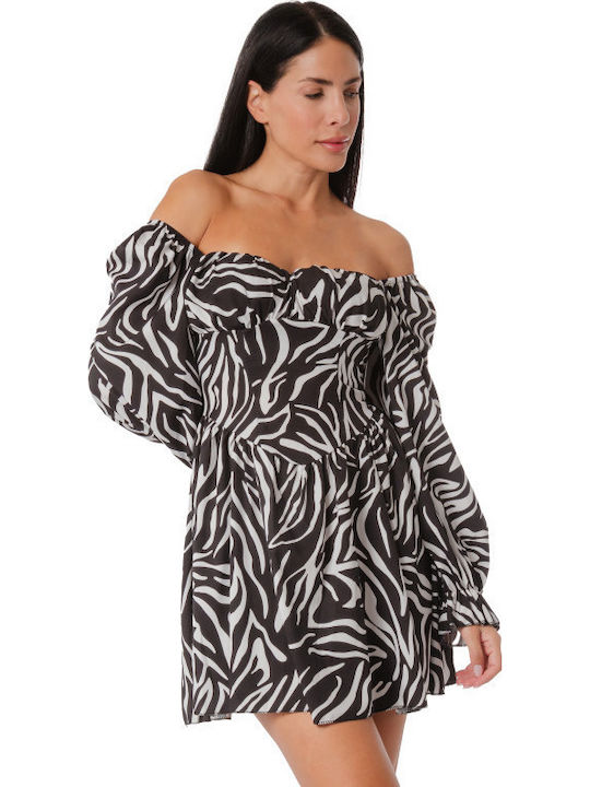 Mini Abend Damenkleid Tierdruck