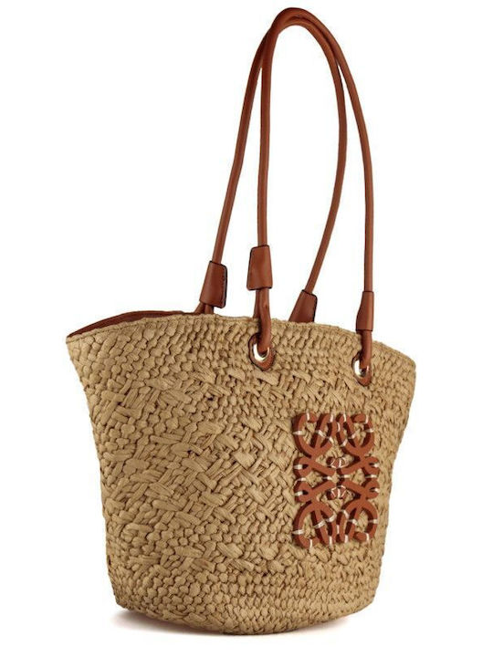 Silia D Straw Beach Bag Beige