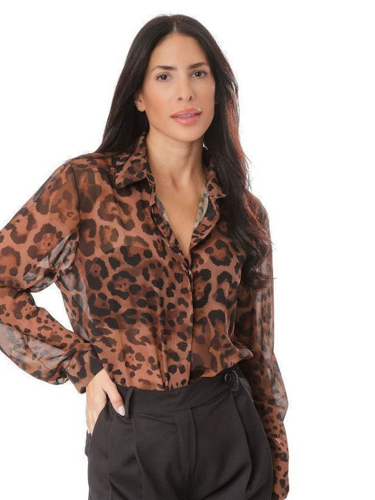 Brown Animal Print Shirt